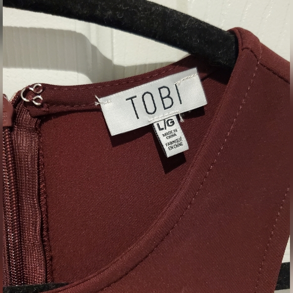 TOBI Shift Dress - burgundy Sz L - Picture 8 of 10